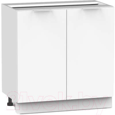 Шкаф-стол кухонный Интермебель Микс Топ ШСР 850-3-800 без столешницы (белый премиум) - фото