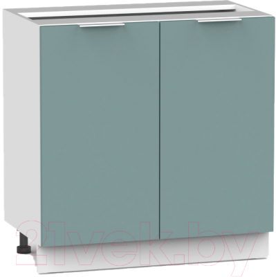 Шкаф-стол кухонный Интермебель Микс Топ ШСР 850-3-800 без столешницы (сумеречный голубой) - фото