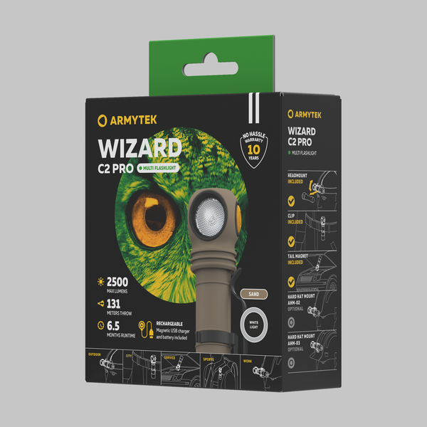 Фонарь Armytek Wizard C2 Pro Magnet USB / F08701CS