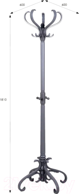 Вешалка для одежды Мебелик В 2Н (серый)