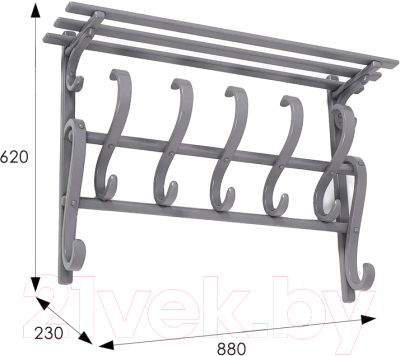 Вешалка для одежды Мебелик В 7Н (серый)