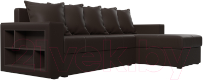 Диван угловой Лига Диванов Дубай лайт правый / 114200 (экокожа коричневый)
