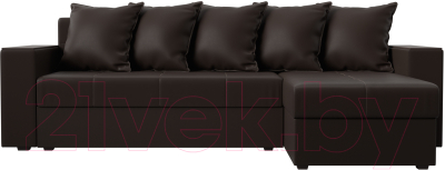 Диван угловой Лига Диванов Дубай лайт правый / 114200 (экокожа коричневый)