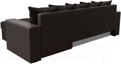 Диван угловой Лига Диванов Дубай лайт правый / 114200 (экокожа коричневый)