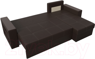 Диван угловой Лига Диванов Дубай лайт правый / 114200 (экокожа коричневый)