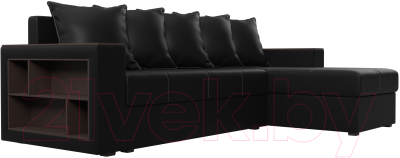 Диван угловой Лига Диванов Дубай лайт правый / 114201 (экокожа черный)