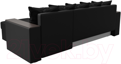 Диван угловой Лига Диванов Дубай лайт правый / 114201 (экокожа черный)