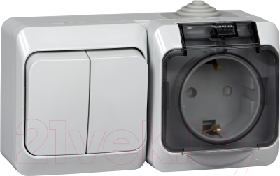 Блок выключатель+розетка Schneider Electric Этюд BPA16-242C - фото