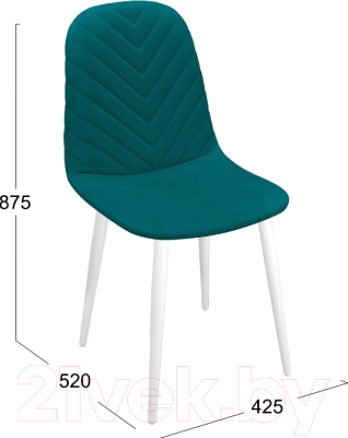 Стул ТриЯ Шерри К1С (белый матовый/велюр Confetti Izumrud)