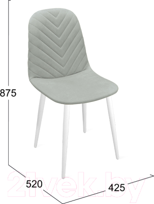 Стул ТриЯ Шерри К1С (белый матовый/велюр Confetti Silver)