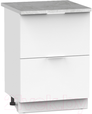 Шкаф-стол кухонный Интермебель Микс Топ ШСР 850-11-500 (белый премиум/мрамор лацио светлый) - фото