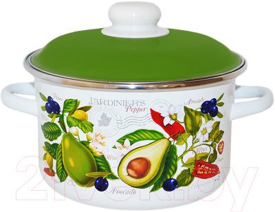 Кастрюля СтальЭмаль Авокадо 6RD201M - фото