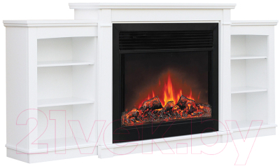 Каминокомплект Смолком Jazz TV Stand MB/JUP/SYM26 + Moonblaze Deluxe-s BL LT (бьянко белый) - фото