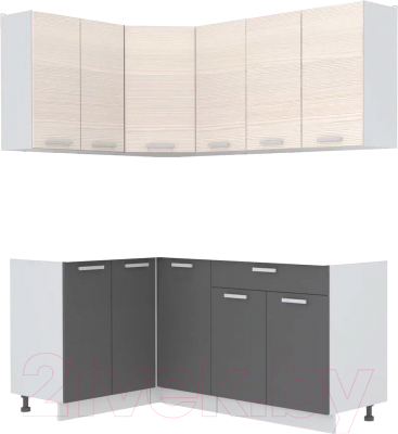 Кухонный гарнитур Интерлиния Мила Лайт 1.2x1.8 без столешницы - фото