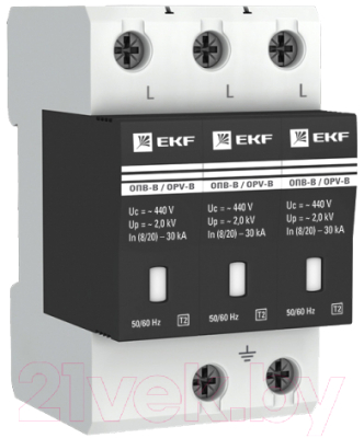 Ограничитель перенапряжения EKF ОПВ-B/3P / opv-b3 - фото