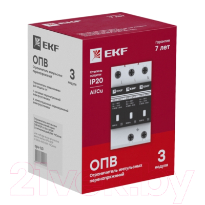 Ограничитель перенапряжения EKF ОПВ-B/3P / opv-b3