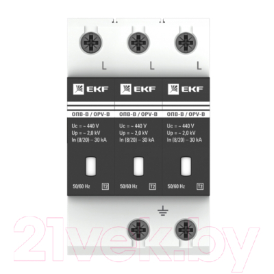 Ограничитель перенапряжения EKF ОПВ-B/3P / opv-b3