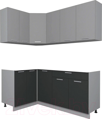 Кухонный гарнитур Интерлиния Мила Лайт 1.2x1.8 без столешницы - фото