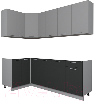 Кухонный гарнитур Интерлиния Мила Лайт 1.2x2.1 без столешницы - фото