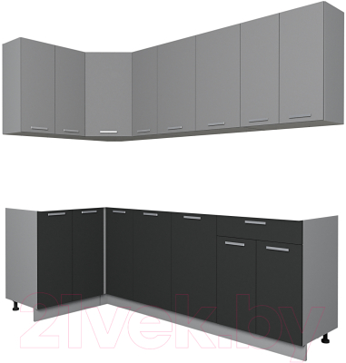 Кухонный гарнитур Интерлиния Мила Лайт 1.2x2.3 без столешницы - фото