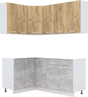 Кухонный гарнитур Интерлиния Мила Лайт 1.2x1.8 без столешницы - фото