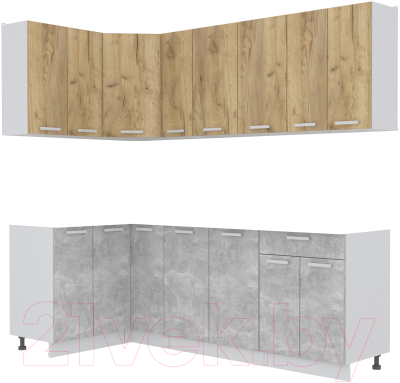 Кухонный гарнитур Интерлиния Мила Лайт 1.2x2.3 без столешницы - фото