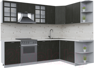 Готовая кухня Интерлиния Берес 1.7x2.6 правая - фото