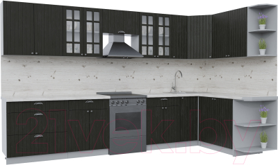 Готовая кухня Интерлиния Берес 1.7x3.5 правая - фото