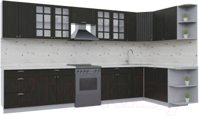 Готовая кухня Интерлиния Берес 1.7x3.7 правая - фото
