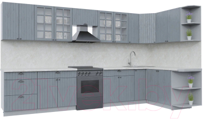 Готовая кухня Интерлиния Берес 1.7x3.7 правая - фото