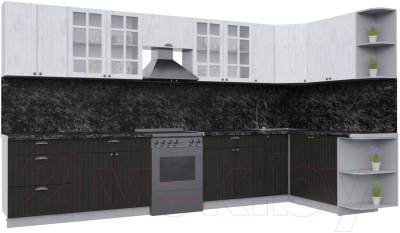 Готовая кухня Интерлиния Берес 1.7x3.7 правая - фото