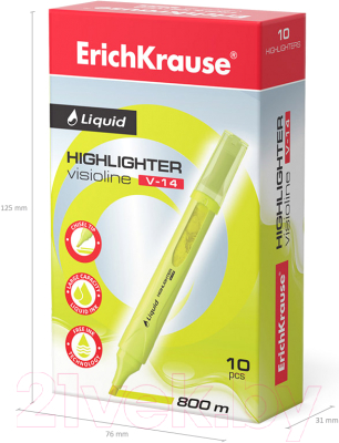 Текстовыделитель Erich Krause Liquid Visioline V-14 Neon / 56027