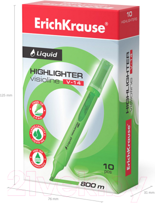 Текстовыделитель Erich Krause Liquid Visioline V-14 Neon / 56028