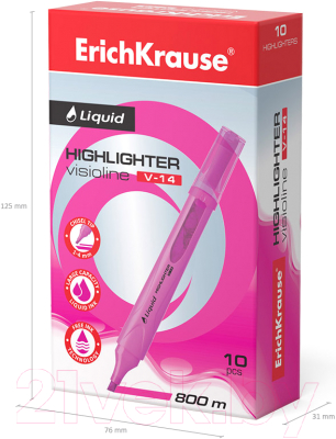 Текстовыделитель Erich Krause Liquid Visioline V-14 Neon / 56029