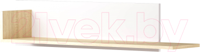 Полка Памир ПКС-12 (дуб сонома/белый глянец) - фото