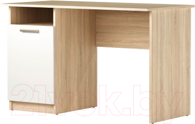 Письменный стол Памир ПКС-12 (дуб сонома/белый глянец) - фото