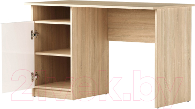 Письменный стол Памир ПКС-12 (дуб сонома/белый глянец)