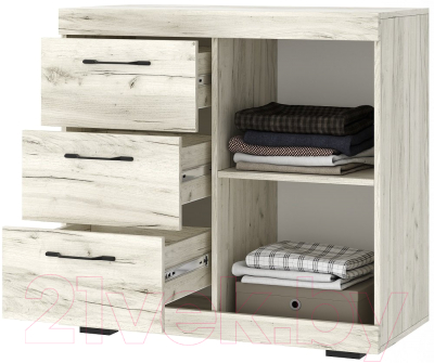 Тумба Памир Соната КС-900 1Д (крафт белый/антрацит)