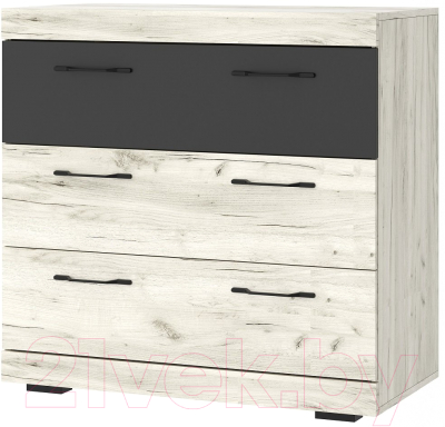 Комод Памир Соната КС-900 (крафт белый/антрацит) - фото
