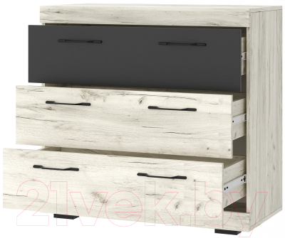 Комод Памир Соната КС-900 (крафт белый/антрацит)