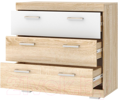 Комод Памир Соната КС-900 (дуб сонома/белый глянец)