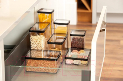 Емкость для хранения Rotho Loft Premium / 1160608080 (прозрачный/черный)