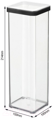 Емкость для хранения Rotho Loft Premium / 1160608080 (прозрачный/черный)