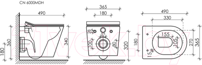 Унитаз подвесной Ceramica Nova Balearica CN6000MDH (с сиденьем)