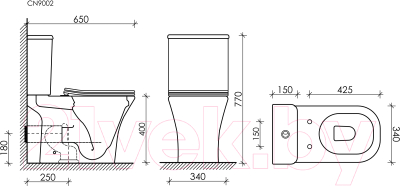 Унитаз напольный Ceramica Nova Alfa CN9002 (с сиденьем)