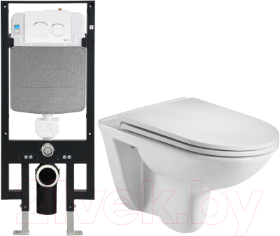 Унитаз подвесной с инсталляцией WeltWasser Amberg 497 + Baarbach 004 GL-WT + Amberg RD-WT - фото