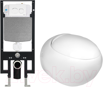 Унитаз подвесной с инсталляцией WeltWasser Amberg 497 + Jeckenbach 004 GL-WT + Amberg RD-WT - фото