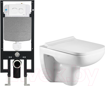 Унитаз подвесной с инсталляцией WeltWasser Amberg 497 + Kehlbach 004 GL-WT + Amberg RD-WT - фото