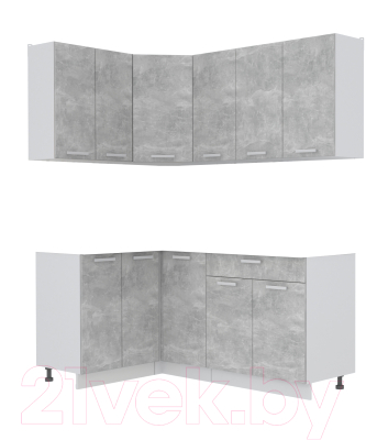 Кухонный гарнитур Интерлиния Мила Лайт 1.2x1.8 без столешницы - фото