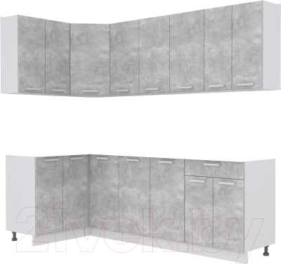 Кухонный гарнитур Интерлиния Мила Лайт 1.2x2.4 без столешницы - фото
